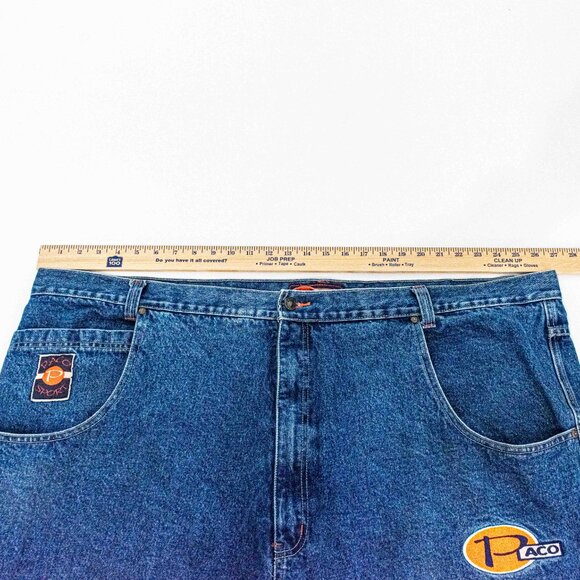 Paco Baggy Wide Leg Jeans Deep Pocket Embroidered 54 x 32 VTG 90s Skate Hip Hop - Picture 6 of 10